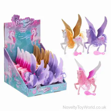 Long Hair Unicorn With Mini Hairbrush (21cm)