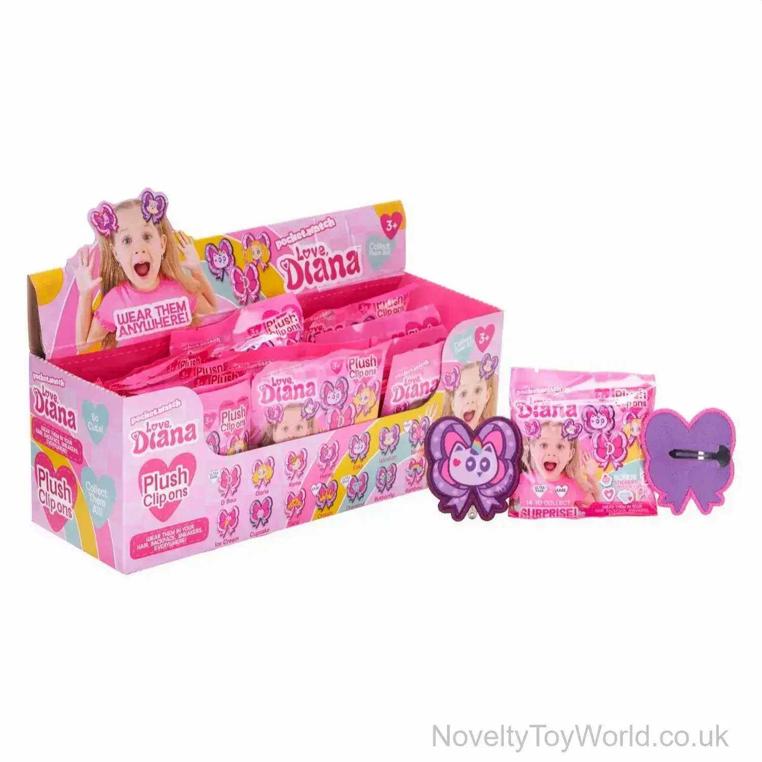 Love Diana Plush Clip-ons in Surprise Bag - 14 Assorted | Wholesale
