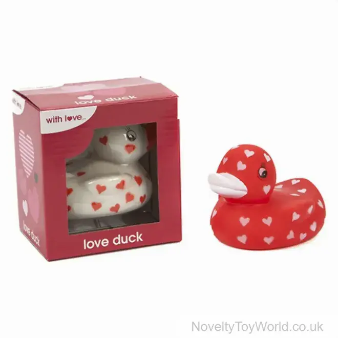 Love Duck Heart Print Rubber Ducks - Boxed (9cm) | Valentine's Gifts