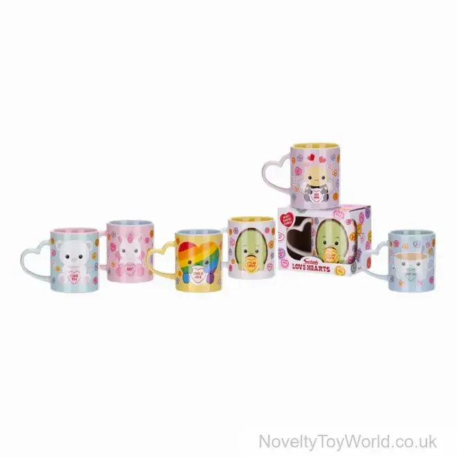 Love Hearts Swizzels Licensed Gift Mugs - 6 Assorted (325ml) | Romantic Gifts
