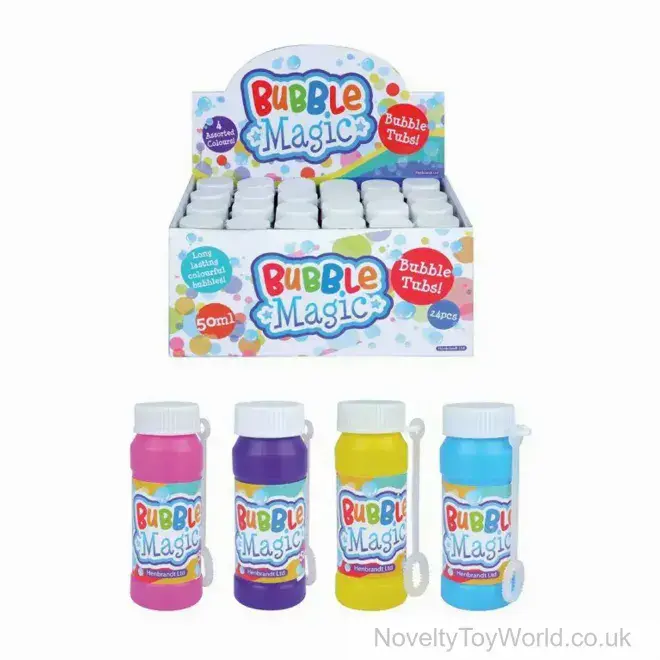 Bulk Buy | Magic Blowing Bubble Tubs with Wand (50ml) | Wholesale Party Bag Fillers