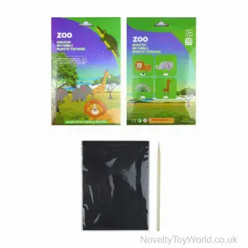 Make Your Own Scratch Art Wooden Zoo Animal