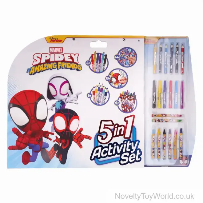 Marvel Spidey Amazing Friends 5 in 1 Activity Set | Stickers, Crayons ...