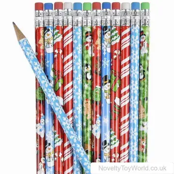 Mega Novelty Christmas Pencil Assortment With Eraser