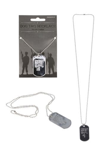 Men's Chain Necklace Dog Tag - Military Fancy Dress