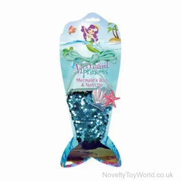 Mermaid Tail Sequin Purse with Hair Clip (12cm)
