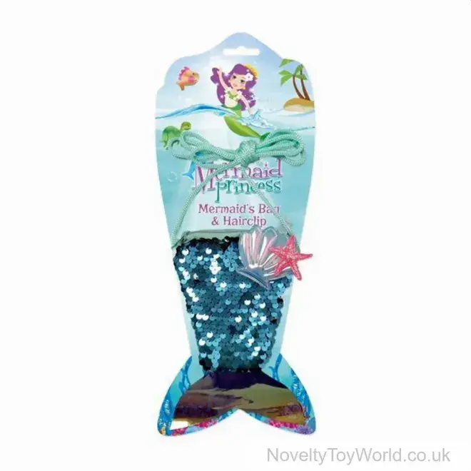 Mermaid Tail Sequin Purse with Hair Clip (12cm) | Bulk Girls Toys UK