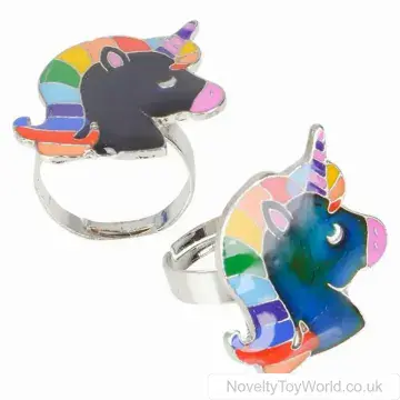 Metal Rainbow Unicorn Design Mood Ring