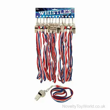 Metal Whistle with Red, White, Blue Necklace (5.5cm)