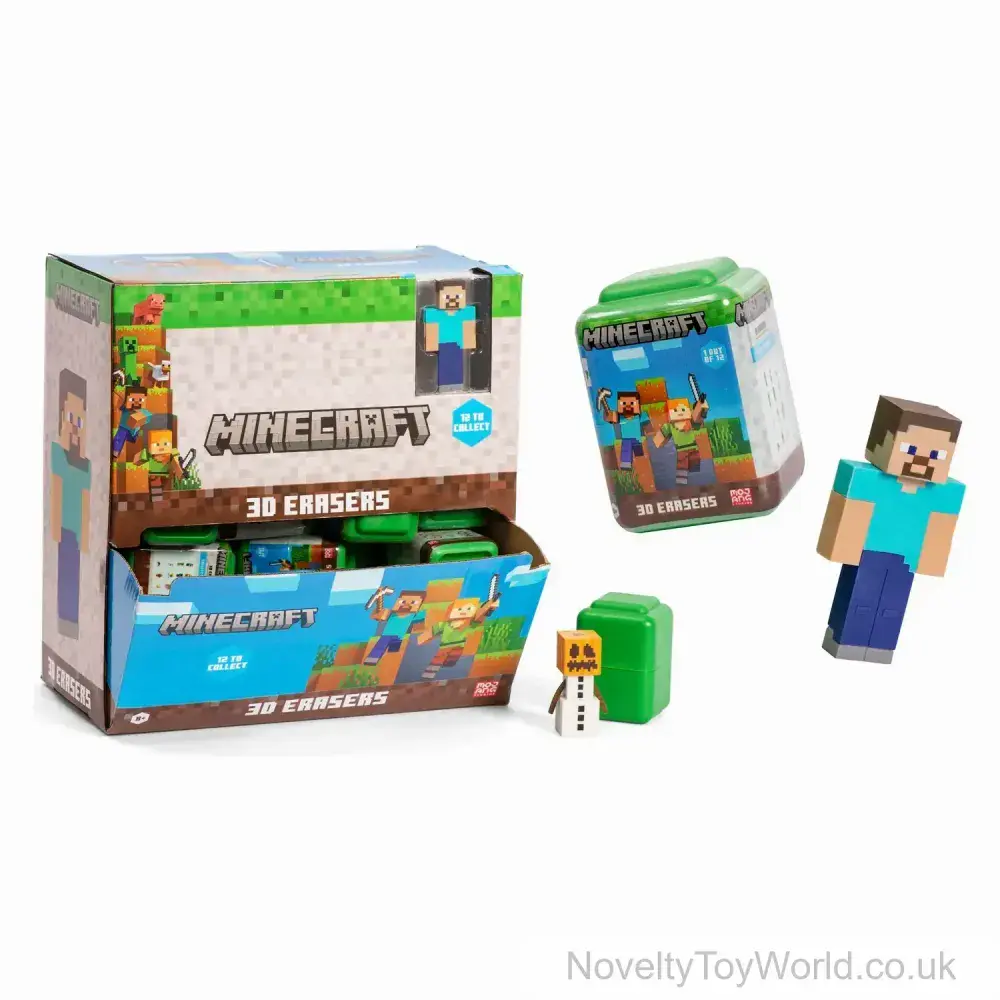 Minecraft 3D Eraser Figurine in Case - 12 To Collect | Wholesale ...