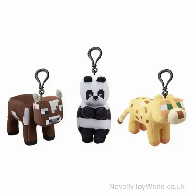 Minecraft Animal Soft Plush Toy on Bag Clip (13cm) | Licensed Gifts Wholesale