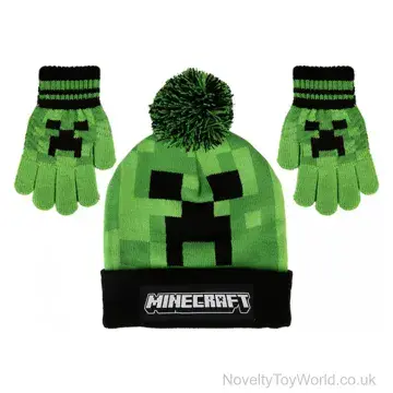 Minecraft Hat & Gloves Set For Boys