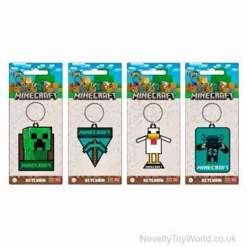 Minecraft Licensed 2D PVC Keyring - 4 Assorted