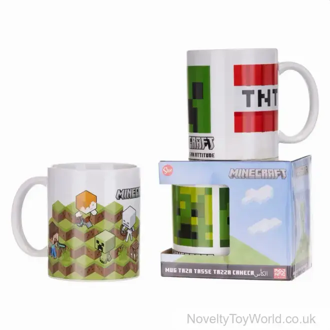 Minecraft Licensed Mug in Gift Box - 3 Assorted (325ml) | Minecraft Wholesale