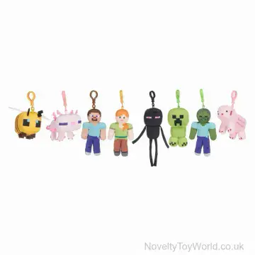 Minecraft Licensed Soft Plush Bag Clip - 8 Assorted (12cm)