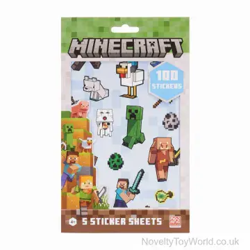 Minecraft Licensed Sticker Sheets Set - 100 Sticker Pack
