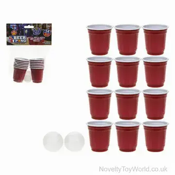 Mini Beer Pong Set - 12 Cups 2 Balls