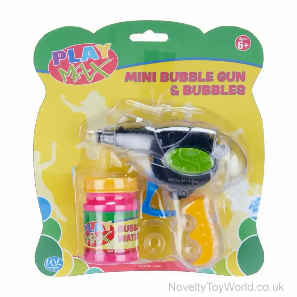 Bulk Buy Mini Bubble Gun with Liquid Kids Pocket Money Toys