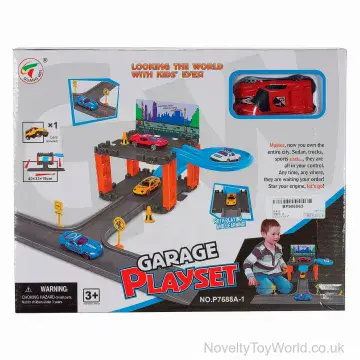 Mini Car Garage Playset - Includes Accessories & Small Car
