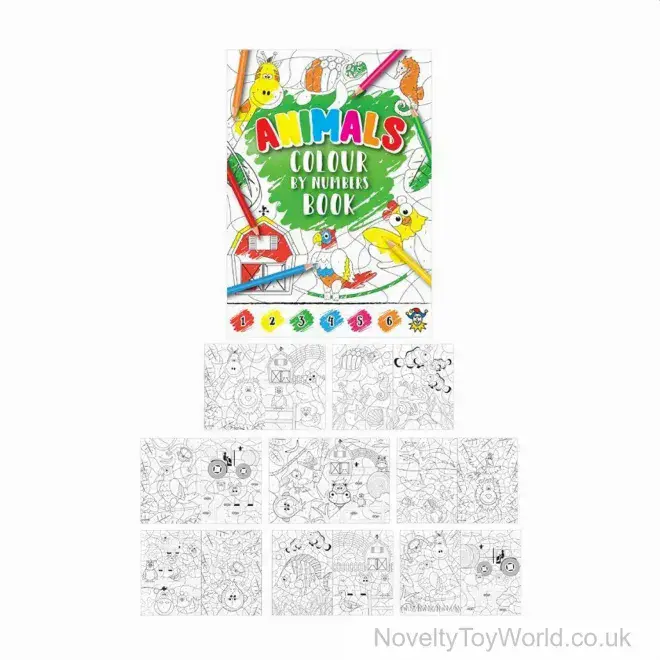 Mini Colour By Numbers Animal Colouring Book (10.5 x 14.5cm) | Wholesale UK