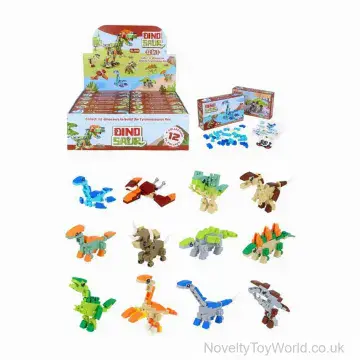 Mini Dinosaur Building Bricks Set - 12 Assorted