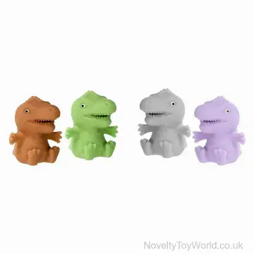 Mini Dinosaur Squeeze & Stretch Toys - 4 Assorted