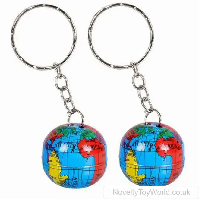 Bulk Buy | Mini Globe Novelty Keyring (2cm) | Wholesale Novelty Keyrings UK