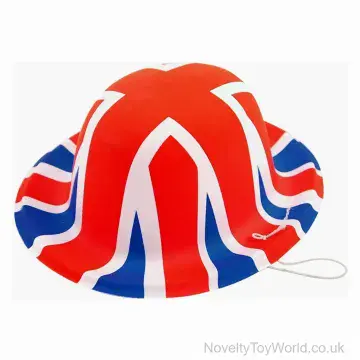 Mini Great Britain Union Jack Plastic Bowler Hat - Adult