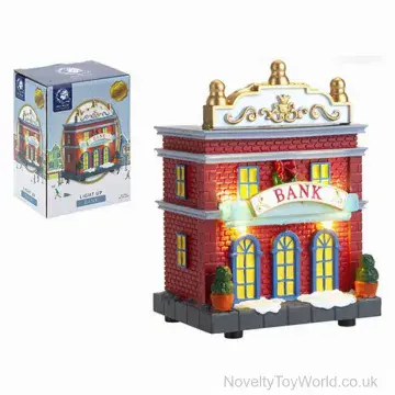 Mini Light Up High Street Bank - Xmas Decoration