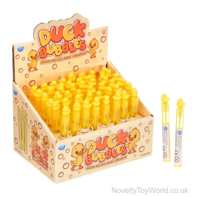 Mini Rubber Duck Bubble Tube With Wand (5ml) | Party Bag Fillers in Bulk