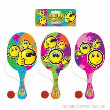 Mini Smile Paddle Bat with Elastic Ball (22cm)