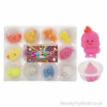 Mini Squeezy Cute Animals in Tubs - 8 Assorted