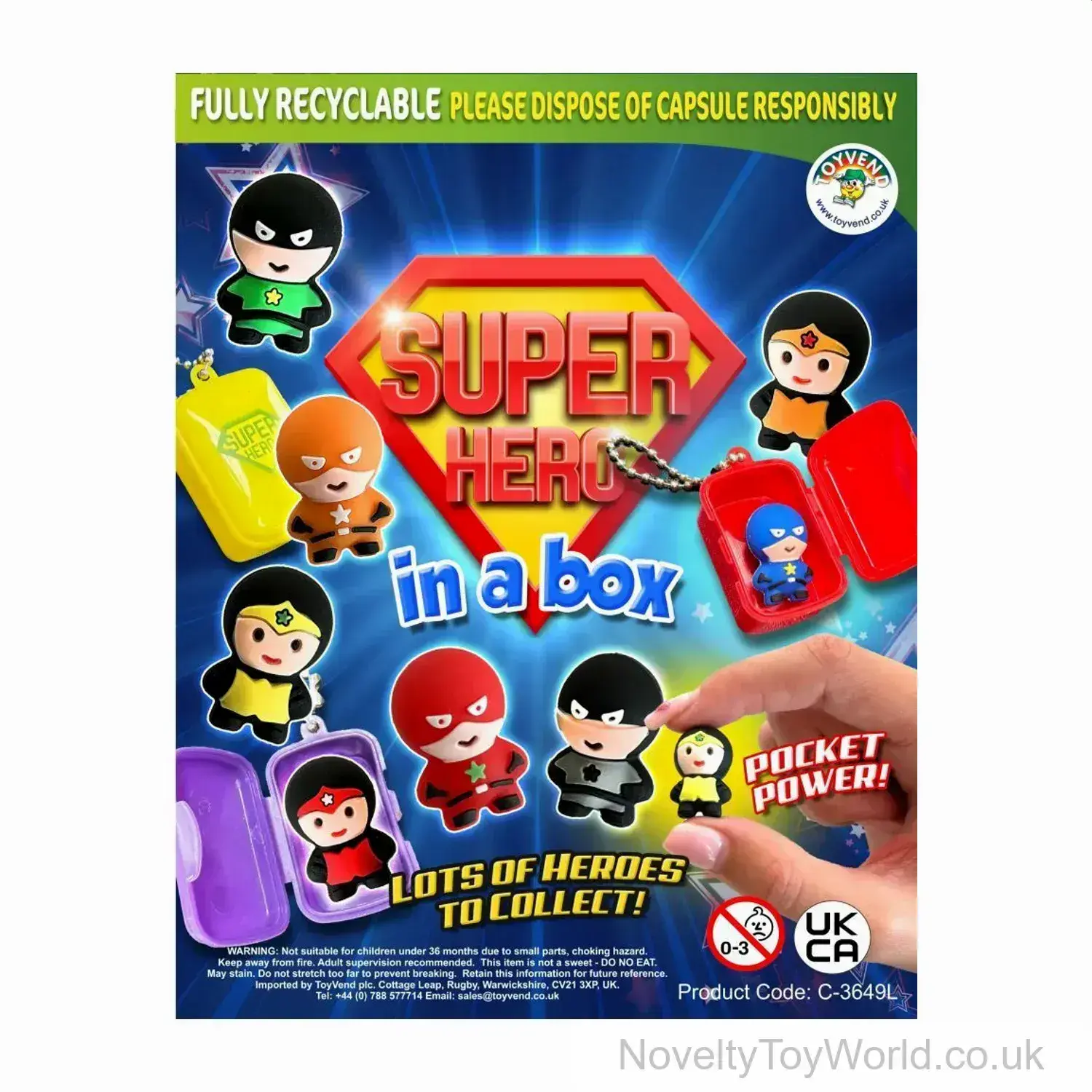 Mini Super Hero Figure In a Box - 55mm Vending Capsule | Wholesale