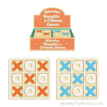 Mini Wooden Noughts & Crosses OXO Game (5cm)