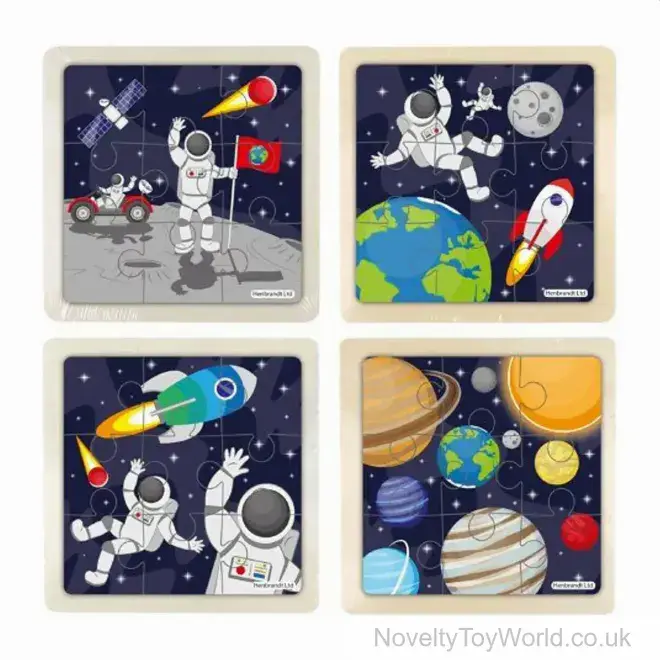 Mini Wooden Space Jigsaw Puzzle (11cm) | Bulk Buy Puzzles For Children UK