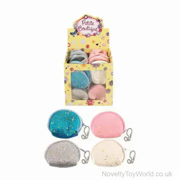 Mini Zip Glitter Purses - Assorted Colours - 6.5cm