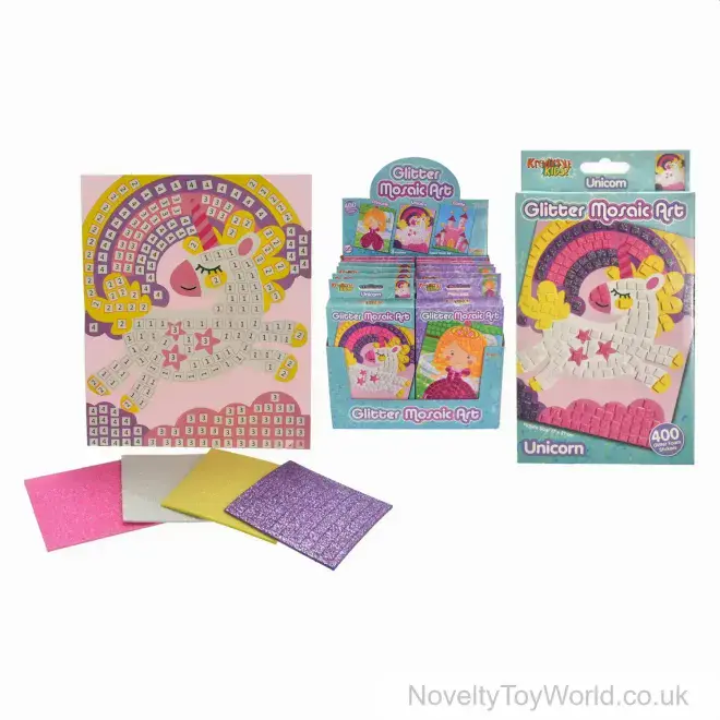 Mosaic Glitter Art Set By Numbers - 400 Piece | Wholesale Arts And Crafts UK