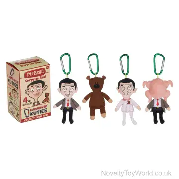 Mr Bean Licensed Soft Toy Carabiner Bag Clip - 4 Assorted (12cm)