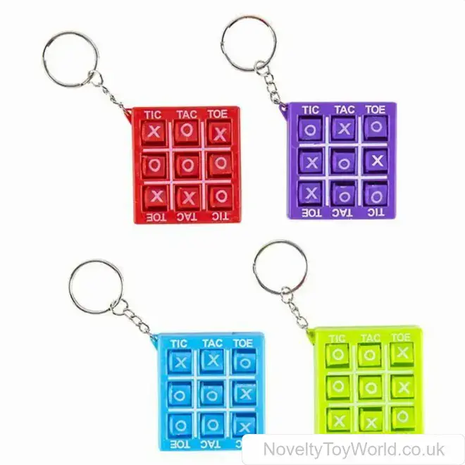 Bulk Buy | Naughts & Crosses Game Novelty Keyring (5cm) | Wholesale Novelty Keyrings & Mini Games