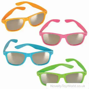 Neon Frame Mirror Lens Party Sunglasses