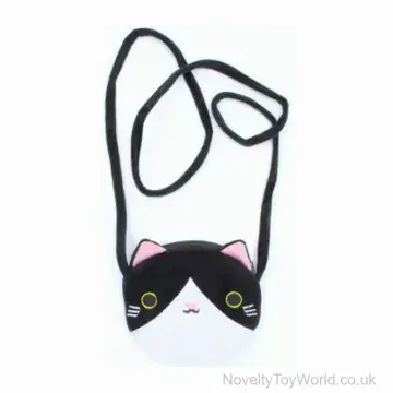 Novelty Cat Face Long Strap Purse Bag (11cm)