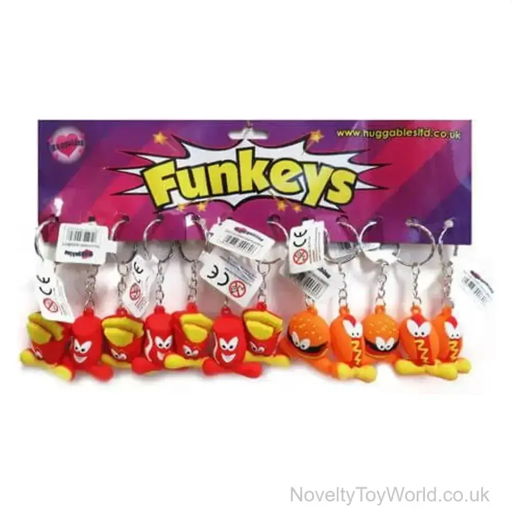 Novelty Fast Food Keyrings - 4 Assorted | Wholesale Prize Giveaways