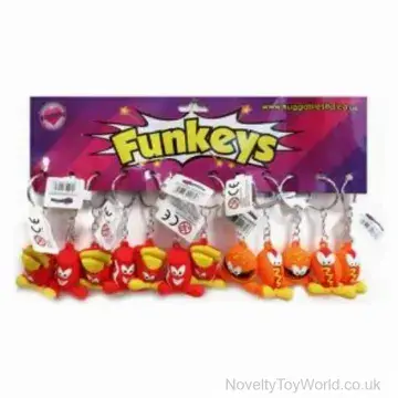 Novelty Fast Food Keyrings - 4 Assorted