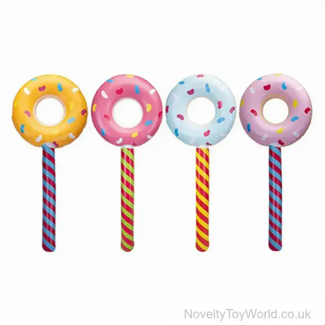 Novelty Inflatable Doughnut Basher Stick (90cm) | Bulk Buy Blow Up Toys