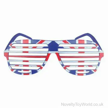 Novelty Slotted Lens Glasses - Union Jack