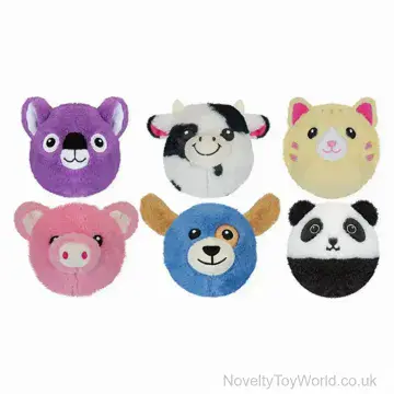 Novelty Soft Plush Animal Ball Toy - 6 Assorted (11cm)