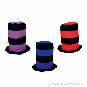 Novelty Striped Stovepipe Top Hat - Adult