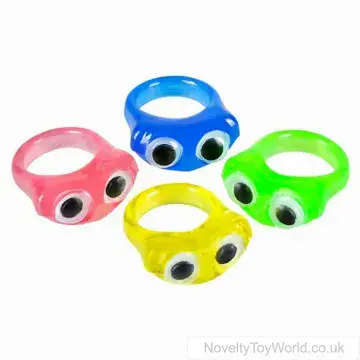 Novelty Wiggling Eyes Rings - Various Colours