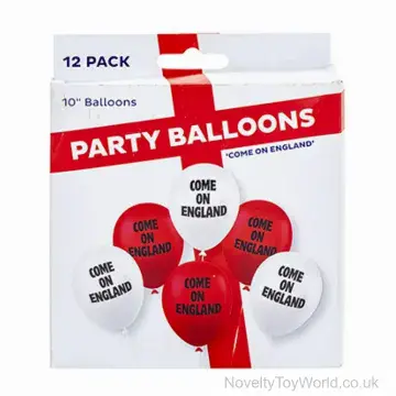 Pack of 12 Come On England Party Balloons (25cm)