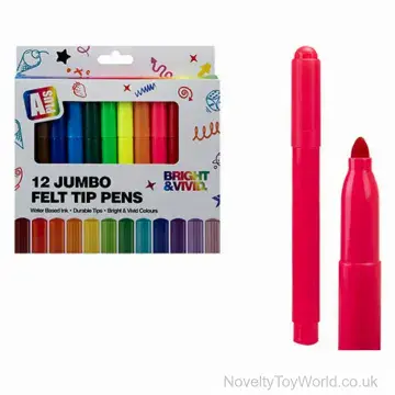 Pack of 12 Jumbo Felt Tip Pens - Boxed